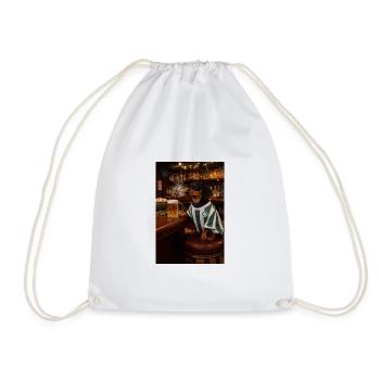 Teckel en maillot de pub avec trèfle - Sac de sport léger - blanc - Devant
