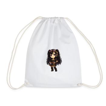 Chibi Steampunk-Mädchen Luna mit Lila Goggles - Turnbeutel - Weiß - Vorne