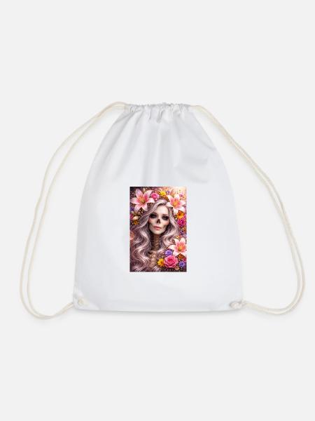 Lilith Mortis - Drawstring Bag - white
