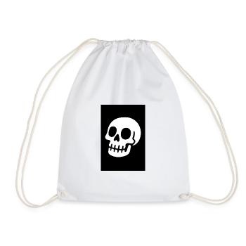 Minimalist_Two-Tone_Skull_Illustration_In_Bold_ - Turnbeutel - Weiß - Vorne