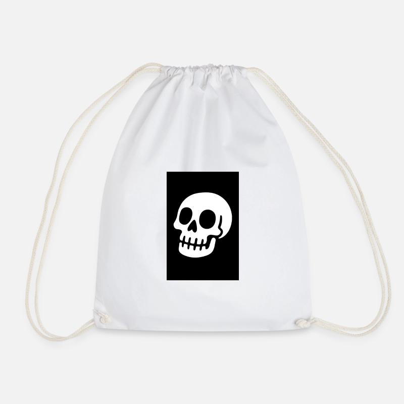 Minimalist_Two-Tone_Skull_Illustration_In_Bold_ - Turnbeutel - Weiß