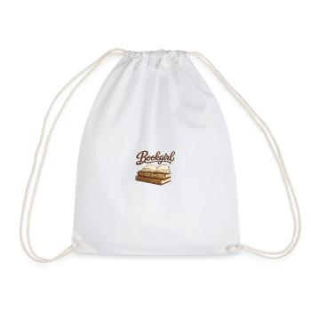 Bookgirl Open Book Motif - Drawstring Bag - white - Front