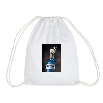 Acrobate de chèvre sur une bouteille d’ouzo - Sac de sport léger - blanc - Devant