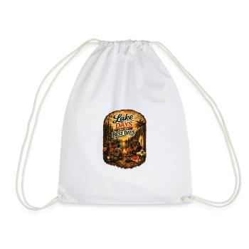 Lake Days at the Lake – Best Days - Drawstring Bag - white - Front