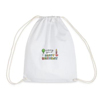Vœux d’anniversaire colorés en gribouillis - Sac de sport léger - blanc - Devant