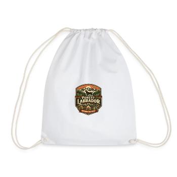 Dog Paw Forest Mountains Nature Silhouette Design - Drawstring Bag - white - Front