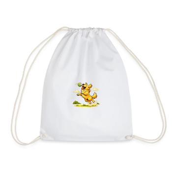 Golden Dog Family Retriever Dog Nature Love - Drawstring Bag - white - Front