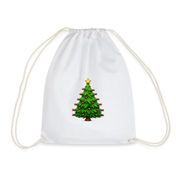 Sapin de Noël lumineux avec une étoile - Sac de sport léger - blanc - Devant