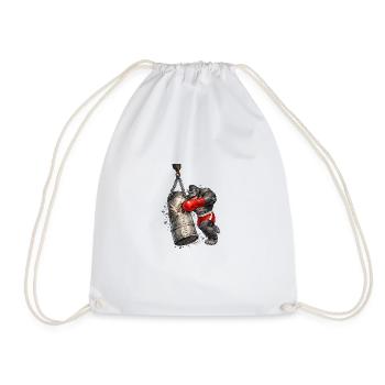 Gorille Boxeur Sac de Boxe baril zinc - Sac de sport léger - blanc - Devant