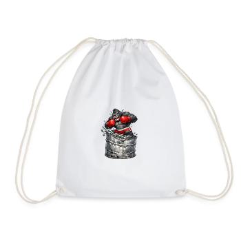 Gorilla boxer out of the barrel - Drawstring Bag - white - Front