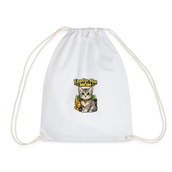 Egyptian Mau Mom Illustration - Drawstring Bag - white - Front