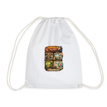 Australia Isn’t Real: Satire Poster - Drawstring Bag - white - Front