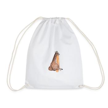 Amie girafe sur un tronc d’arbre Aquarelle - Sac de sport léger - blanc - Devant