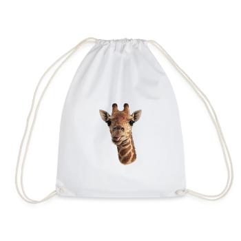 Giraffenkopf mit Zunge - Nahaufnahme - Turnbeutel - Weiß - Vorne