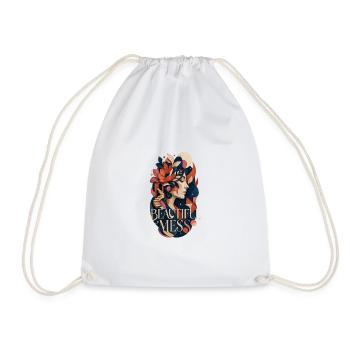 Beautiful Mess – Surreal Aesthetics & Art Collage - Drawstring Bag - white - Front