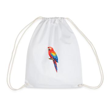 Vibrant parrot coloring - Drawstring Bag - white - Front