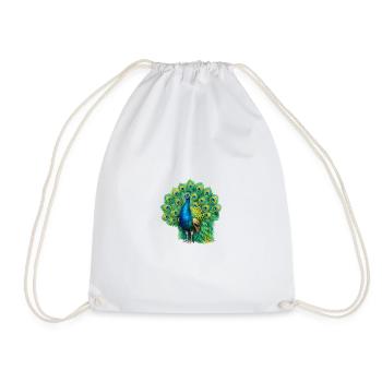 Magnificent peacock - Drawstring Bag - white - Front