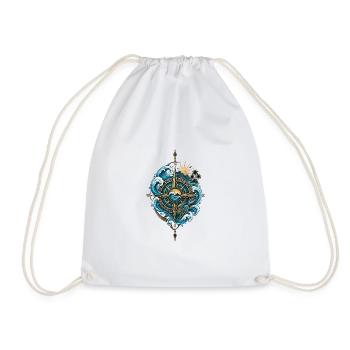 Polynesian Compass - Ocean Spirit & Travel - Drawstring Bag - white - Front