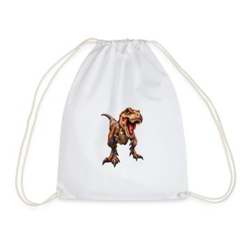 Low Poly Tyrannosaurus - Drawstring Bag - white - Front