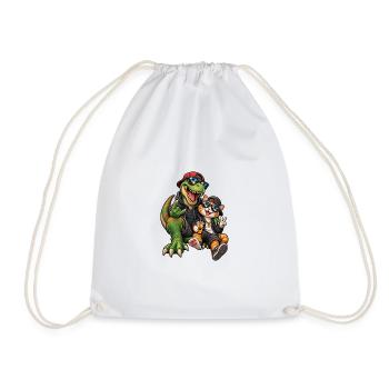Dino & Chat : Duo lunettes de soleil - Sac de sport léger - blanc - Devant