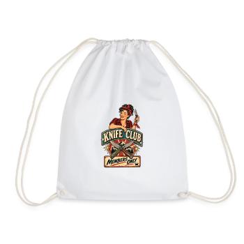 Klinge Club – Members only retro signet - Drawstring Bag - white - Front