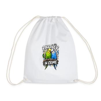 Budgie partners in crime - Drawstring Bag - white - Front