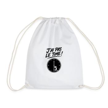 J'ai Pas Le Temps – Time - Horloge En Mouvement - Sac de sport léger - blanc - Devant