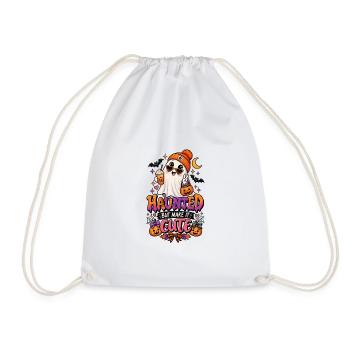 Haunted But Make It Cute Halloween - Drawstring Bag - white - Front