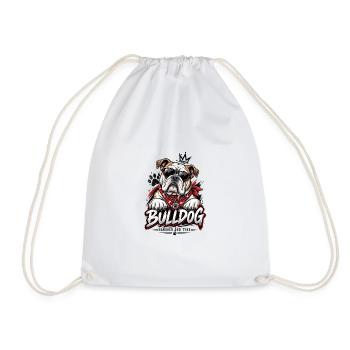 Bulldog Lover Vintage Dog Design - Drawstring Bag - white - Front