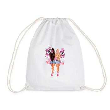 Never Without My Blonde, Never Without My Brunette - Drawstring Bag - white - Front