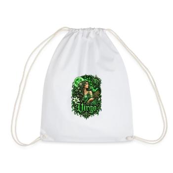 Green Virgo Lunar Goddess - Drawstring Bag - white - Front