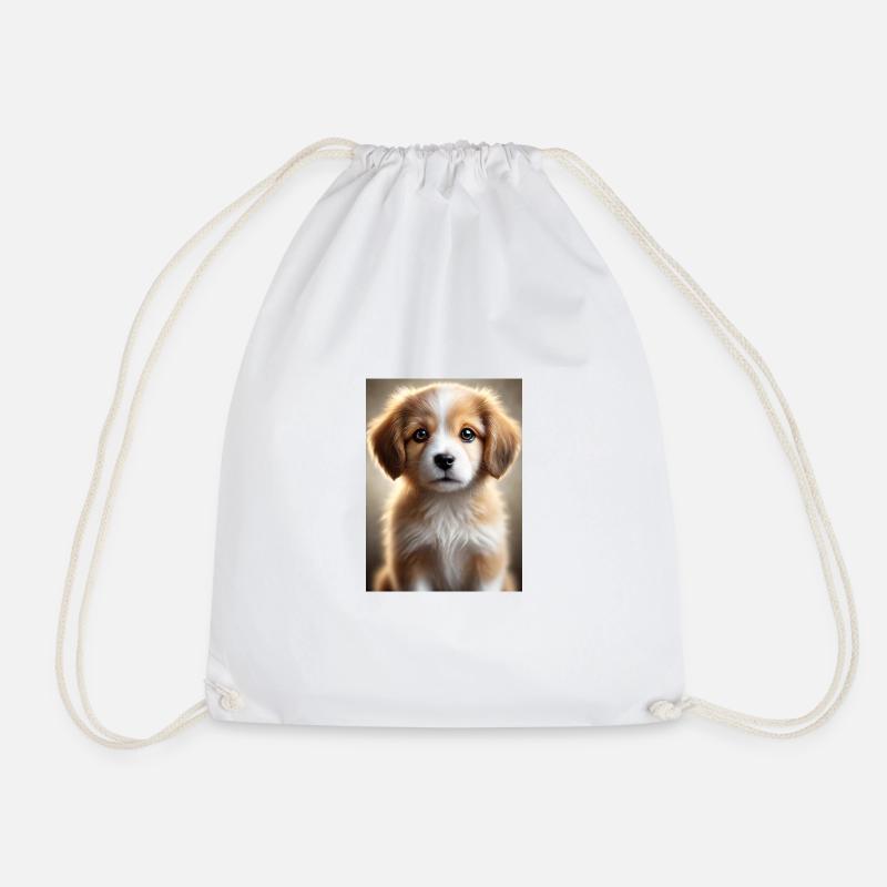 Sweet Puppy - Drawstring Bag - white