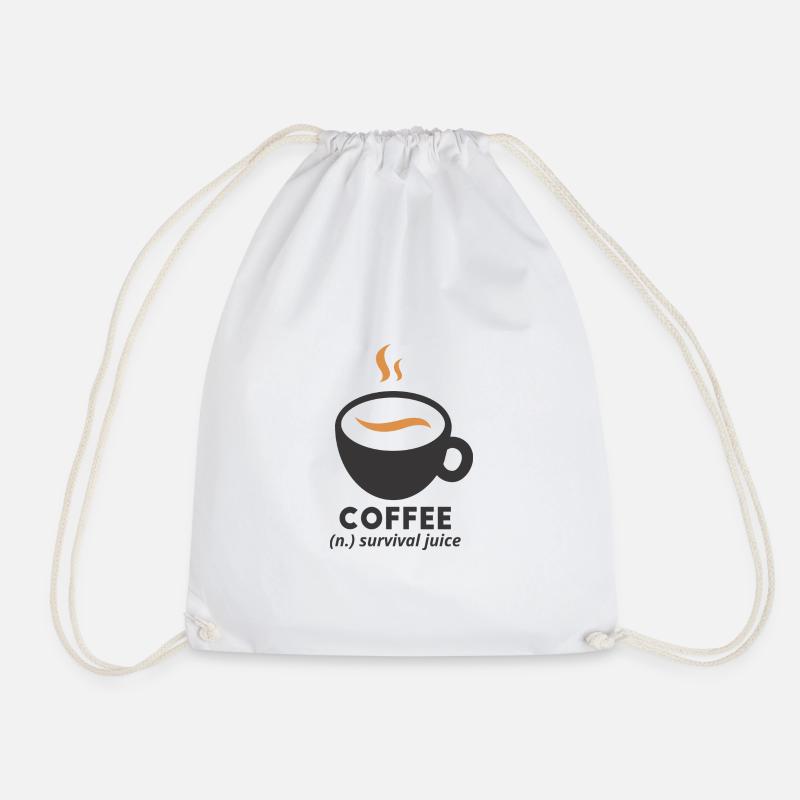 Coffee - Drawstring Bag - white