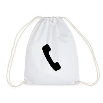 Kabeltelefon - Turnbeutel - Weiß - Vorne