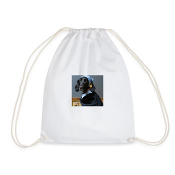 Flat Coated Retriever mit Perlenohrring 1 - Turnbeutel - Weiß - Vorne
