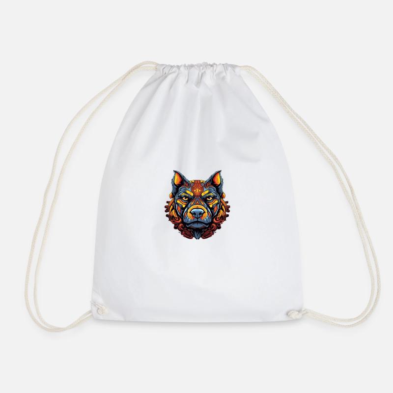 Pit bull - Drawstring Bag - white