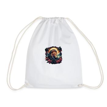 Le Roi Lion dans la jungle avec coucher de soleil - Sac de sport léger - blanc - Devant