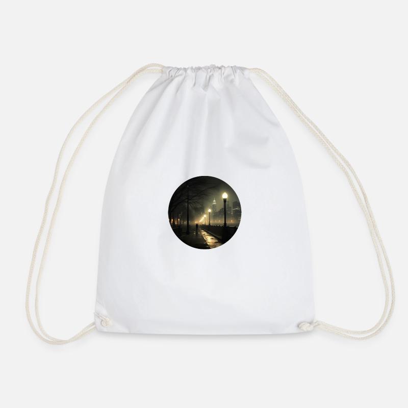 Grey City Feelings: Emotional Reflection - Drawstring Bag - white