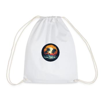 Beach holiday in design: tropical flair to wear - Drawstring Bag - white - Front
