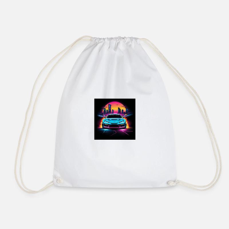 JDM Sportcar Tuning Driftcar Car Gift PS - Drawstring Bag - white