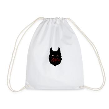 alpha - Drawstring Bag - white - Front