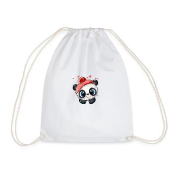 Panda love - Drawstring Bag - white - Front