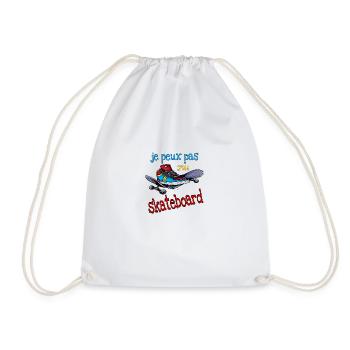 Je peux pas j'ai skate. Skateboard - Sac de sport léger - blanc - Devant