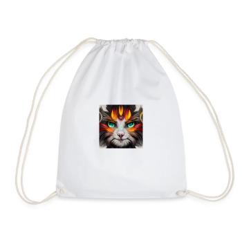 Cat Manga Style - Drawstring Bag - white - Front