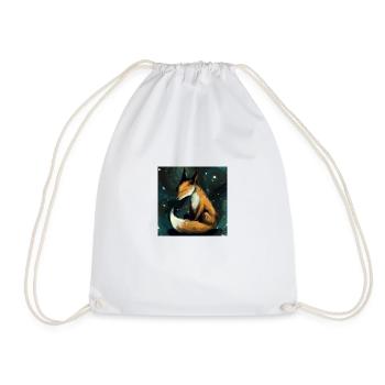 Fox rests at night - Drawstring Bag - white - Front
