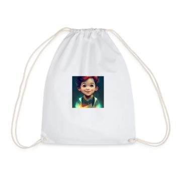 Enfant souriant - Sac de sport léger - blanc - Devant