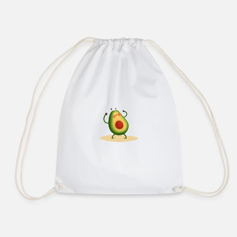 Super cute strong Avocado - Drawstring Bag - white