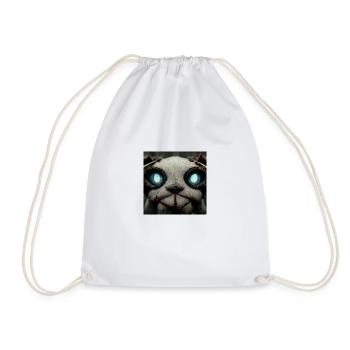 Chat maléfique aux yeux bleu vif - Sac de sport léger - blanc - Devant