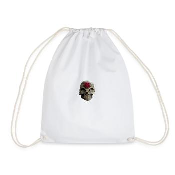 Skull with roses - Turnbeutel - Weiß - Vorne