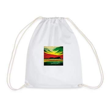Paysage de couleur rasta sur la plage - Sac de sport léger - blanc - Devant